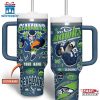 Custom Name Seattle Seahawks NFL Tumbler 40oz With Handle For Fans