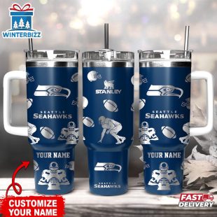 Custom Name Seattle Seahawks NFL Tumbler 40oz With Handle