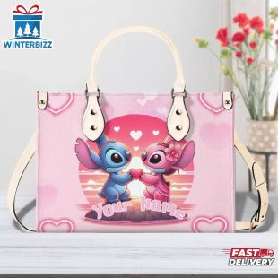 Custom Name Stitch Lilo Valentine Leather Handbag