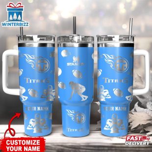 Custom Name Tennessee Titans NFL Tumbler 40oz With Handle