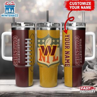 Custom Name Washington Commanders NFL Football Logo Tumbler 40oz With Handle
