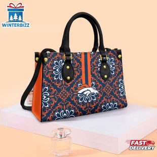 Denver Broncos Flower Pattern Limited Edition NFL Leather Handbag