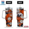 Denver Broncos Flowers Pattern NFL Tumbler 40Oz