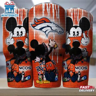 Denver Broncos NFL Mickey Mouse Pattern Tumbler