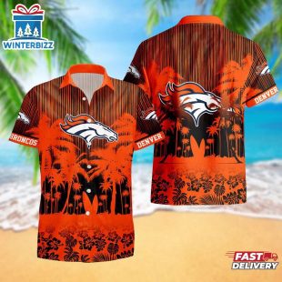 Denver Broncos Palm Tree Garden Pattern Hawaii Shirt