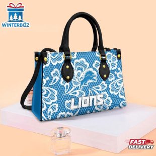 Detroit Lions Floral NFL Leather Handbag