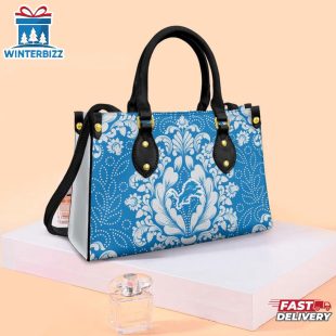 Detroit Lions Flower Pattern NFL Leather Handbag