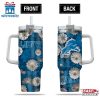 Detroit Lions Flowers Pattern NFL Tumbler 40Oz