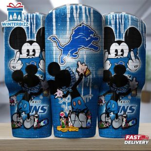 Detroit Lions NFL Mickey Mouse Pattern Tumbler