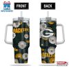 Green Bay Packers Flowers Pattern NFL Tumbler 40Oz