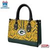 Green Bay Packers Rose Pattern NFL Leather Handbag