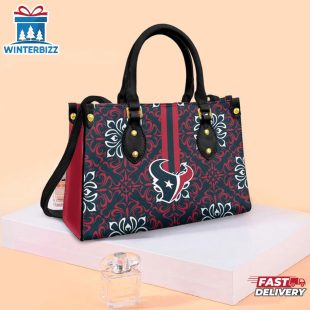 Houston Texans Flower Pattern Limited Edition NFL Leather Handbag