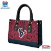 Houston Texans Rose Pattern NFL Leather Handbag