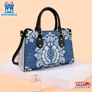 Indianapolis Colts Flower Pattern NFL Leather Handbag