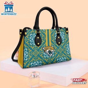 Jacksonville Jaguars Flower Pattern Limited Edition NFL Leather Handbag