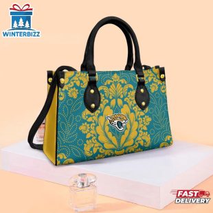 Jacksonville Jaguars Flower Pattern NFL Leather Handbag
