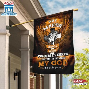 Jesus Christ Way Maker Miracle Worker House And Garden Flag