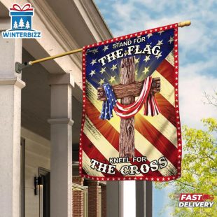 Jesus Christian Stand For The House Flags Kneel For The Cross House And Garden Flag