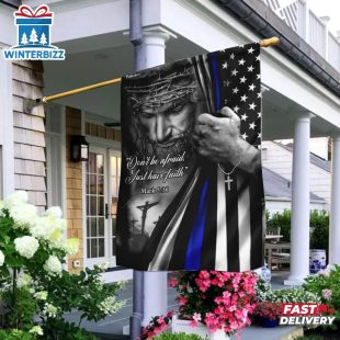 Jesus Christian Thin Blue Line House And Garden Flag