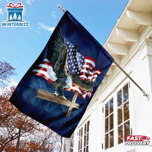 Jesus Cross American Eagle House And Garden Flag