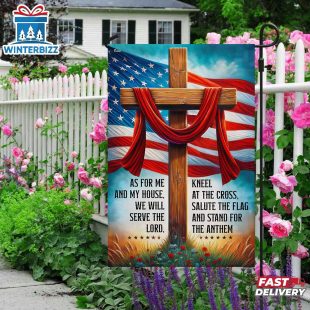 Jesus Cross American House And Garden Flag