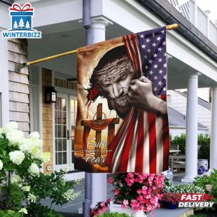 Jesus Cross Christian Faith Over Fear House And Garden Flag