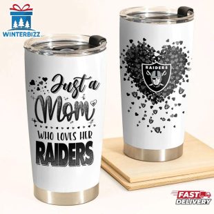 Just A Mom Who Loves Her Las Vegas Raiders Tumbler For Mom