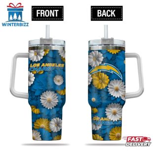 Los Angeles Chargers Flowers Pattern NFL Tumbler 40Oz