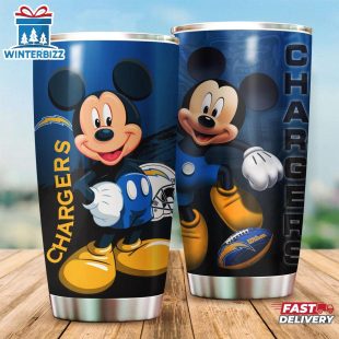 Los Angeles Chargers Mickey Mouse NFL Team Tumbler For Fans