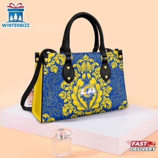 Los Angeles Rams Flower Pattern NFL Leather Handbag