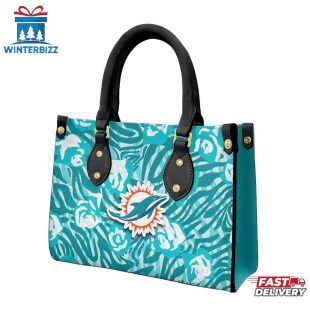 Miami Dolphins Rose Character NFL Leather Handbag