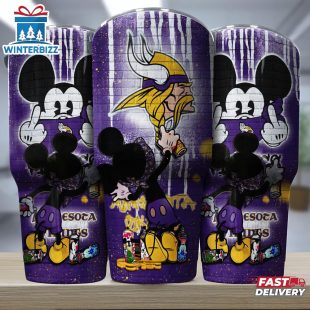 Minnesota Vikings NFL Mickey Mouse Pattern Tumbler