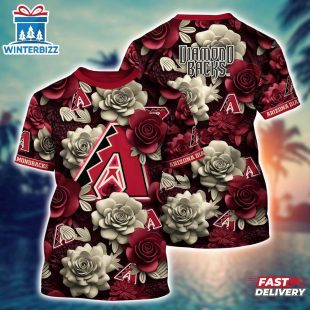 MLB Arizona Diamondbacks All Over Print T-Shirt Tropical Trends For Fans Sports