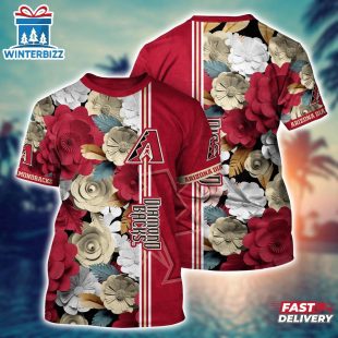 MLB Arizona Diamondbacks All Over Print T-Shirt Tropical Twist For Fans Sports