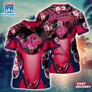 MLB Atlanta Braves All Over Print T-Shirt Champion Comfort For Fans Sports