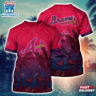 MLB Atlanta Braves All Over Print T-Shirt Paradise Bloom For Sports Enthusiasts