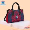 New England Patriots Flower Pattern NFL Leather Handbag