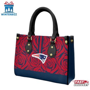 New England Patriots Rose Pattern NFL Leather Handbag