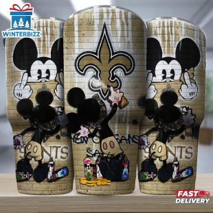 New Orleans Saints NFL Mickey Mouse Pattern Tumbler