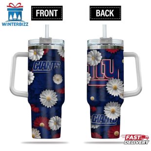 New York Giants Flowers Pattern NFL Tumbler 40Oz