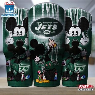 New York Jets NFL Mickey Mouse Pattern Tumbler