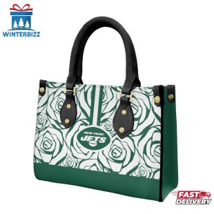 New York Jets Rose Pattern NFL Leather Handbag