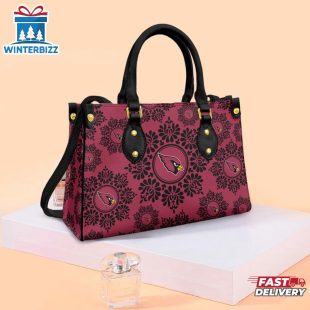 NFL Arizona Cardinals Ornamental Round Pattern Leather Handbag