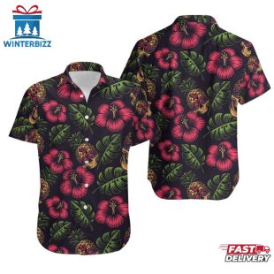 NFL Arizona Cardinals Pinapple Skull Pattern Hawaiian Shirt
