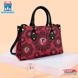 NFL Atlanta Falcons Ornamental Round Pattern Leather Handbag