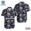 NFL Baltimore Ravens Roses And Skull Pattern Hawaiian Shirt
