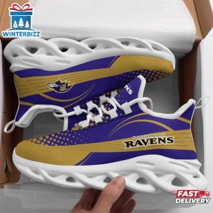 NFL Baltimore Ravens Waves Pattern Max Soul Shoes