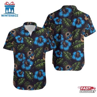NFL Carolina Panthers Pinapple Skull Pattern Hawaiian Shirt