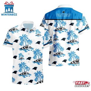 NFL Carolina Panthers Team Tree Pattern Hawaiian Shirt