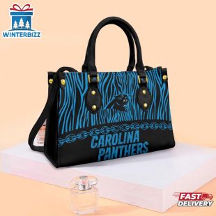 NFL Carolina Panthers Zebra Pattern Leather Handbag